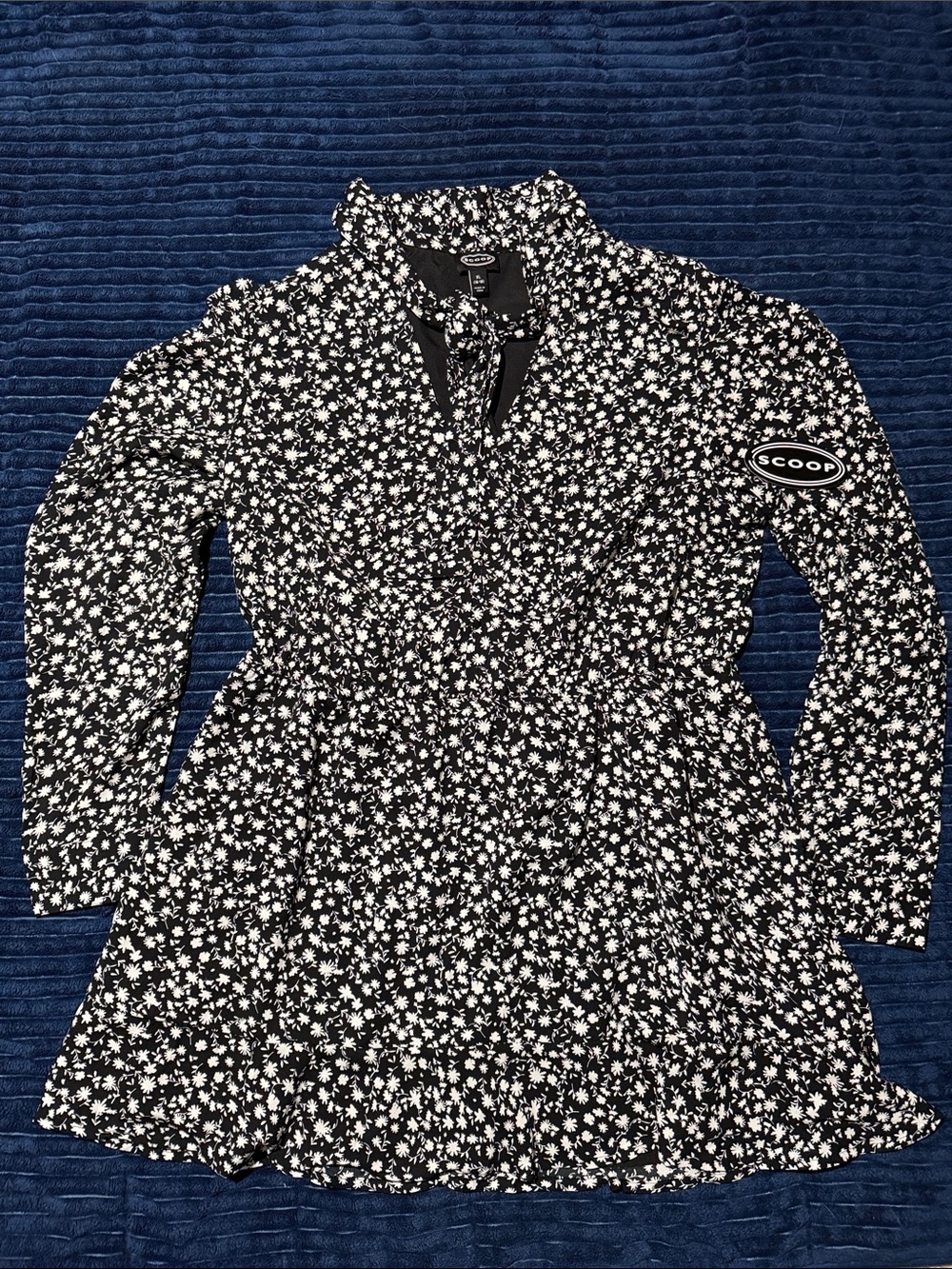 Scoop Black & White Floral Women's Dress